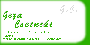 geza csetneki business card