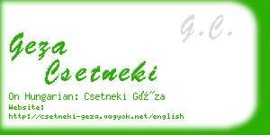 geza csetneki business card